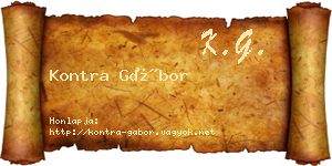 Kontra Gábor névjegykártya